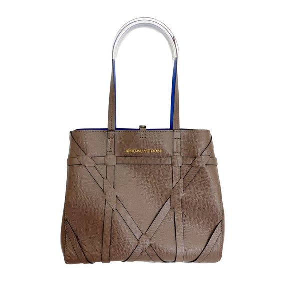 Adrienne Vittadini Bags Adrienne Vittadini Bailey Large Tote Shoulder Bag Brown Woven Design